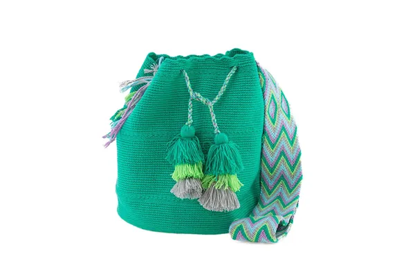 Mochila Wayuu Tasche Unicolor türkis