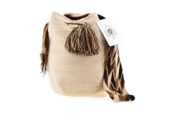 Mochila Wayuu Tasche Unicolor beige