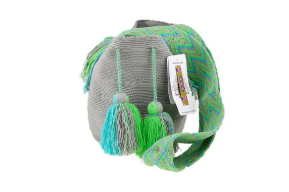 Mochila Wayuu Tasche Unicolor grau