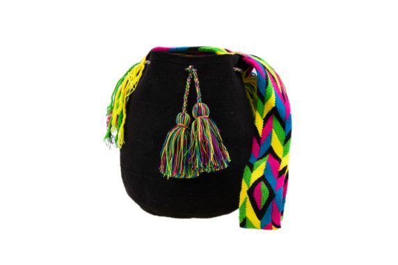 Mochila Wayuu Tasche Unicolor schwarz