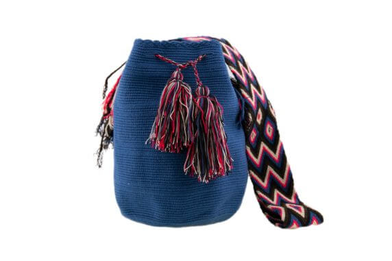 Mochila Wayuu Tasche Unicolor blau