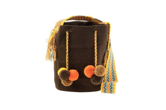 Mochila Wayuu Tasche Unicolor braun