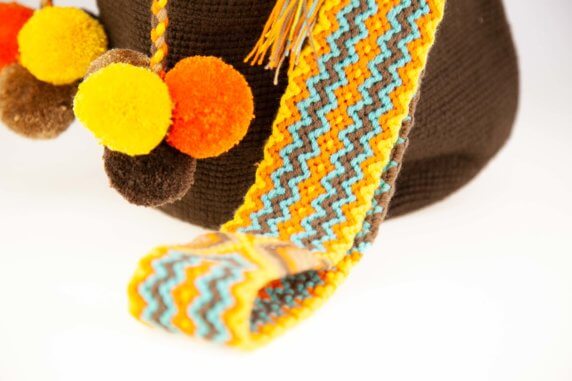 Mochila Wayuu Tasche Unicolor braun – Bild 5