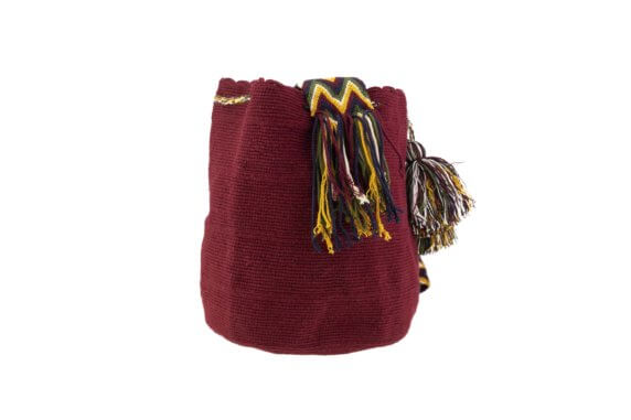 Mochila Wayuu Tasche Unicolor dunkelrot – Bild 2