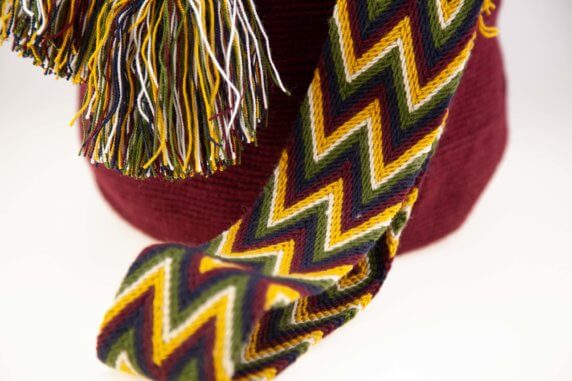 Mochila Wayuu Tasche Unicolor dunkelrot – Bild 5