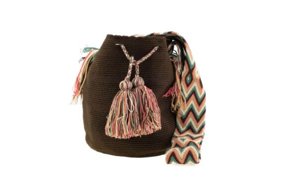 Mochila Wayuu Tasche Unicolor braun