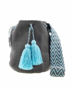 Mochila Wayuu Tasche Unicolor grau