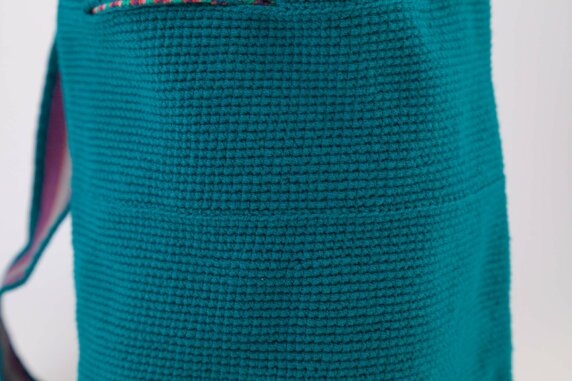 Mochila Wayuu Tasche Unicolor grünblau medium – Bild 4