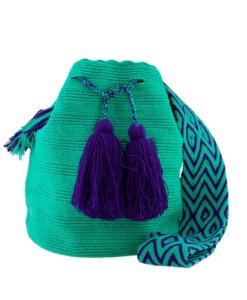 Mochila Wayuu Tasche Unicolor türkis