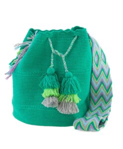 Mochila Wayuu Tasche Unicolor türkis