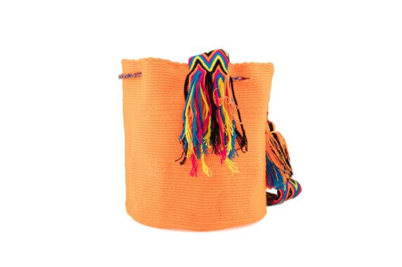 Mochila Wayuu Tasche Unicolor orange – Bild 2